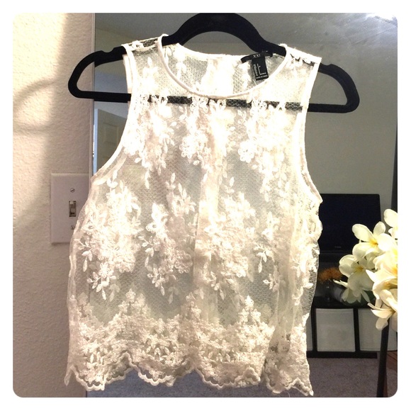 White lacy top