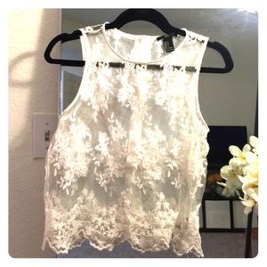 White lacy top