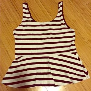 Peplum cotton stretch tank top