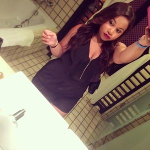 Black zipper up Romper from Express