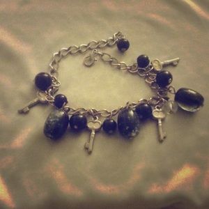 Black key charm bracelet