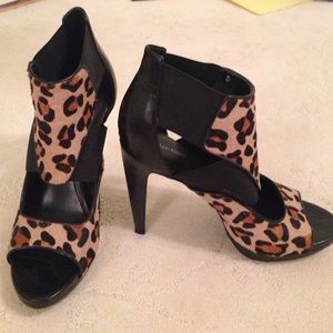 Calvin Klein cheetah print stilettos
