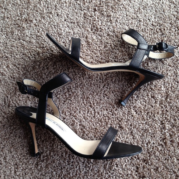 Manolo Blahnik Black Sandal Heels