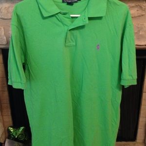 Men's green polo shirt