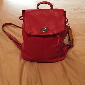 Coach leather backpack