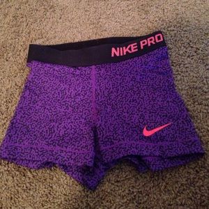 Purple Nike Pro spandex