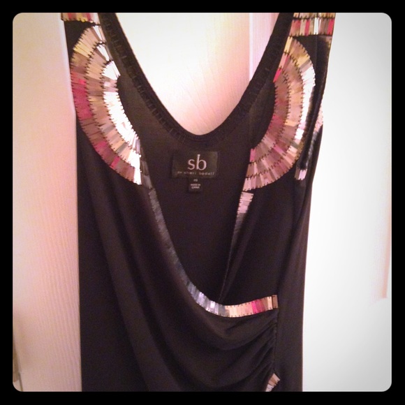Black and silver busty blouse