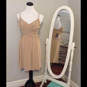 JLO tan Wrap Dress