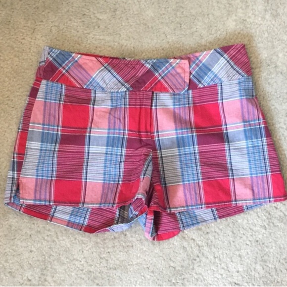 Tracy Evans Limited Pants - Plaid Shorts red blue Preppy Juniors 5 Tracy Evans Limited Pants - Plaid Shorts red blue Preppy Juniors 5