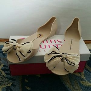 Chinese laundry nude jelly like bow sandals
