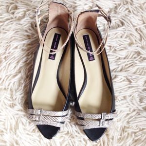 STEVEN by steve madden peep toe ankle strap flats