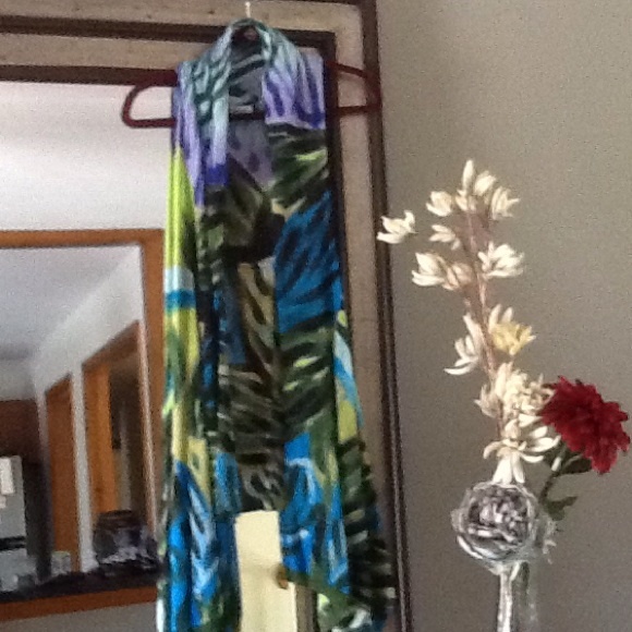 Handpainted jersey vest.