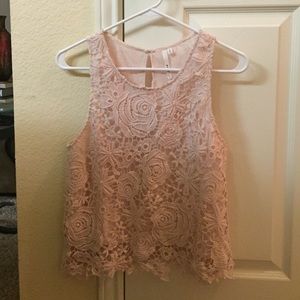 Light pink Embroidered crop top