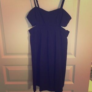 Sparkle + Fade spaghetti strap black cut out dress
