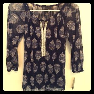 Navy top w attached tank