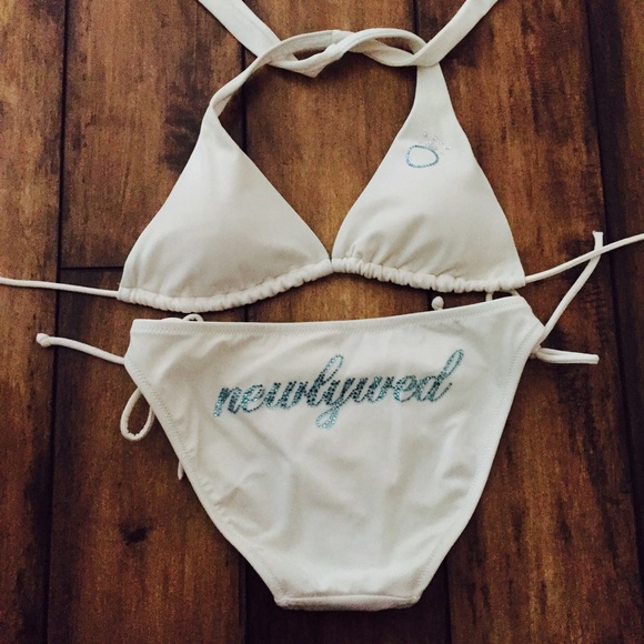 Victoria's Secret white "newlywed" bathing suit