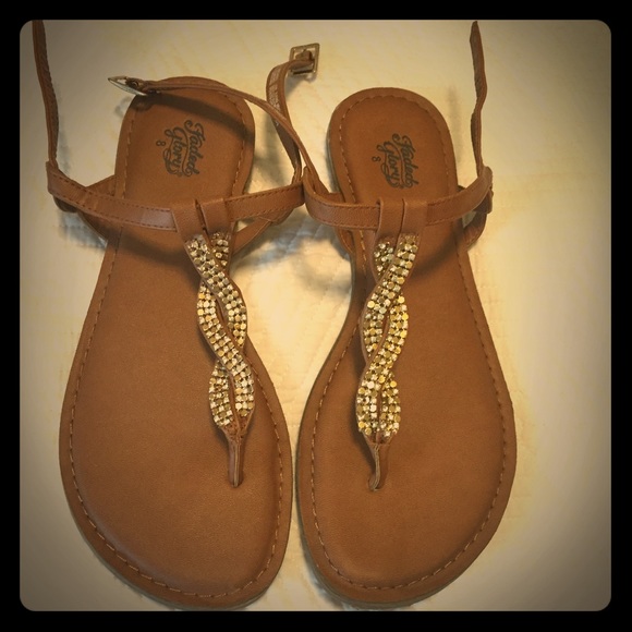 Brown and Gold Sandals