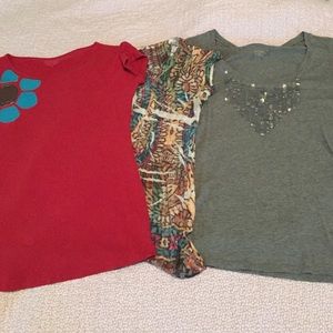 3 shirts (M) Maurice's A.N.A & down east basics