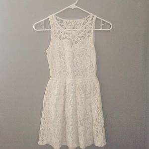 Nordstrom white lace, open back dress