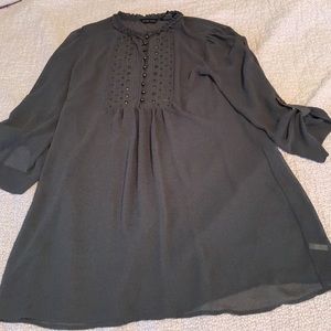 New York & company sheer embellished tunic