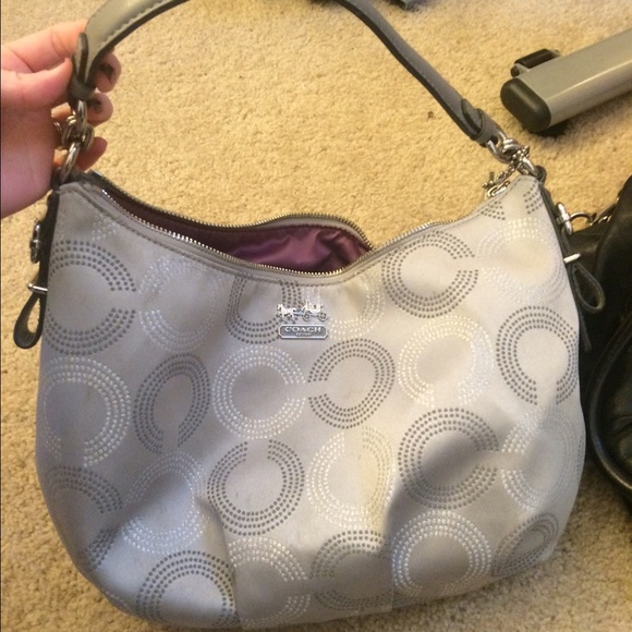 Coach silver/grey handbag
