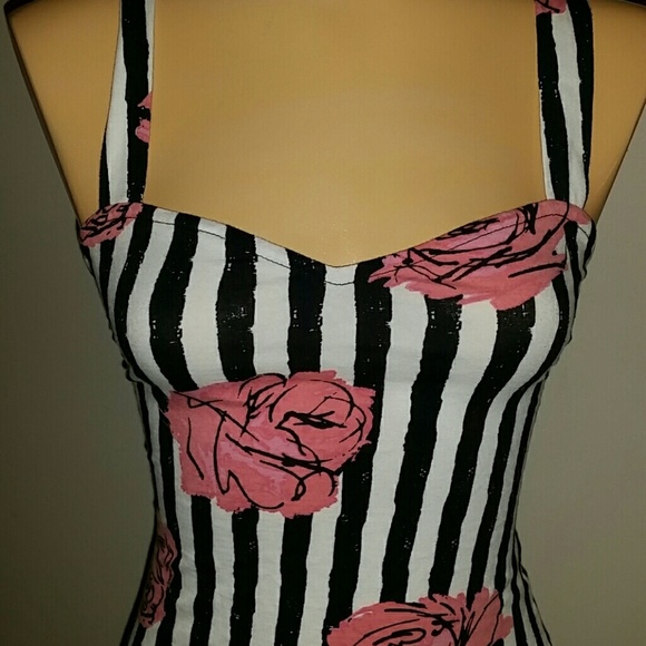 SOLD***Motel Rocks Striped Floral Cut out Dress - Picture 2 of 4
