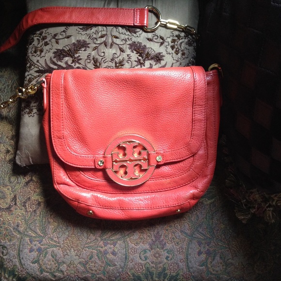 Tory Burch coral cross body purse