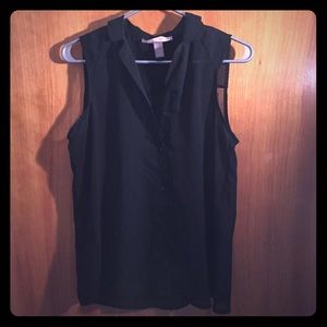 Sheer black button-up tank top from Forever21