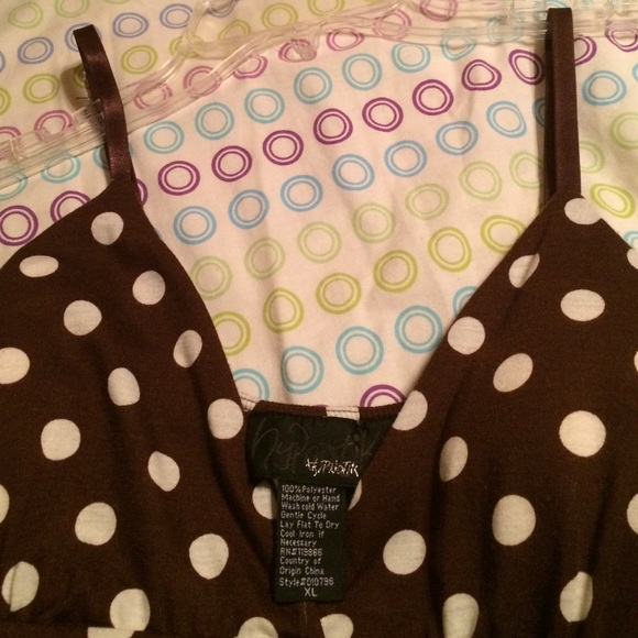 Brown with white polka dots sleeveless dress!