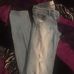 Hollister light destroyed skinny jeans