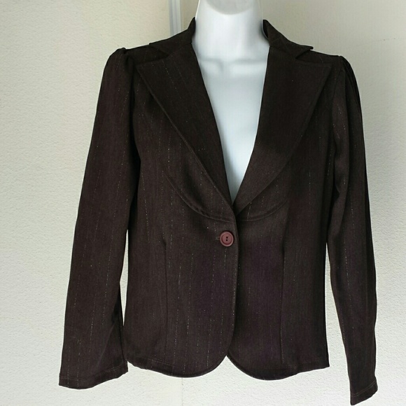 Exquez Jackets & Blazers - Brown pinstriped blazer