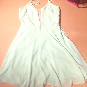 Buttons baby blue/green dress