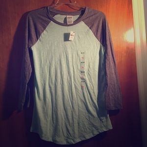 NWT PINK 3/4 sleeve baseball tee
