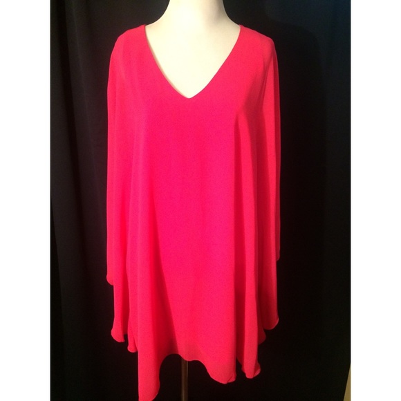 ASOS Bohemian hot pink cape dress