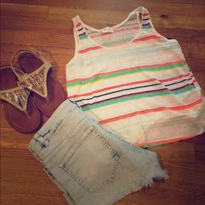 Neon striped tank