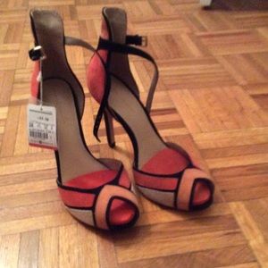 Zara orange and black heels - size 39