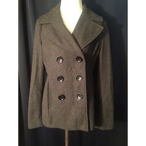 Michael Kors double breasted grey wool blend coat
