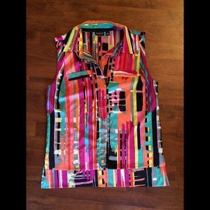 Crazy striped button up blouse