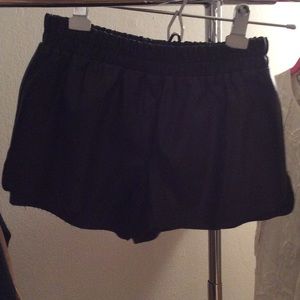 Black faux leather Lucca Couture shorts