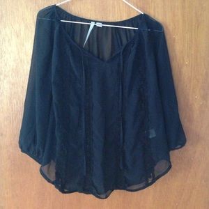 Lauren Conrad Sheer Top with flower accents