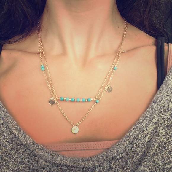 NWT 2 in1 True Charma gold&turquoise Hawaiian neck