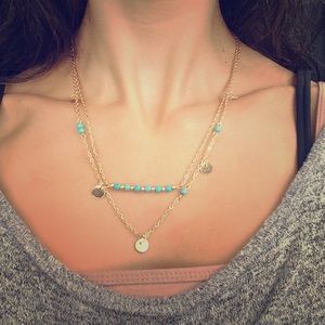 NWT 2 in1 True Charma gold&turquoise Hawaiian neck