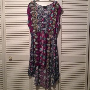 Patterned high low dress