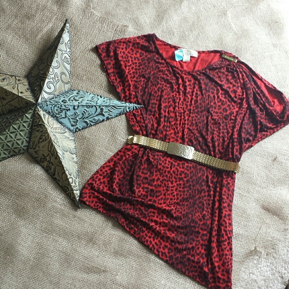 NWOT Michael Kors Red Leopard Top