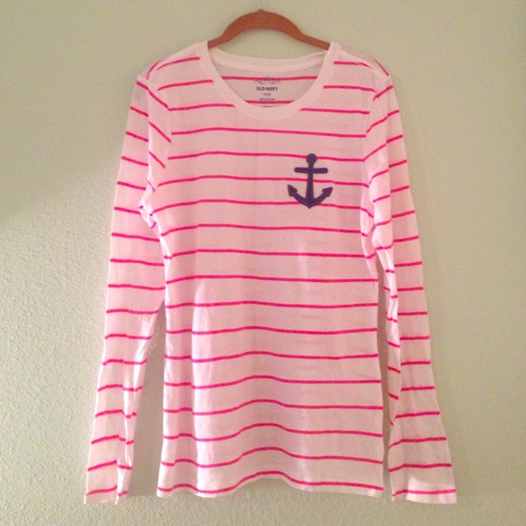 Lightweight Striped Anchor Shirt NWOT- Med