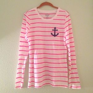 Lightweight Striped Anchor Shirt NWOT- Med