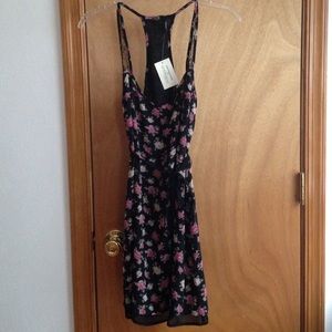 NWT Guess jet black floral dress