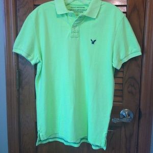 Bright yellow men's AE collared shirt