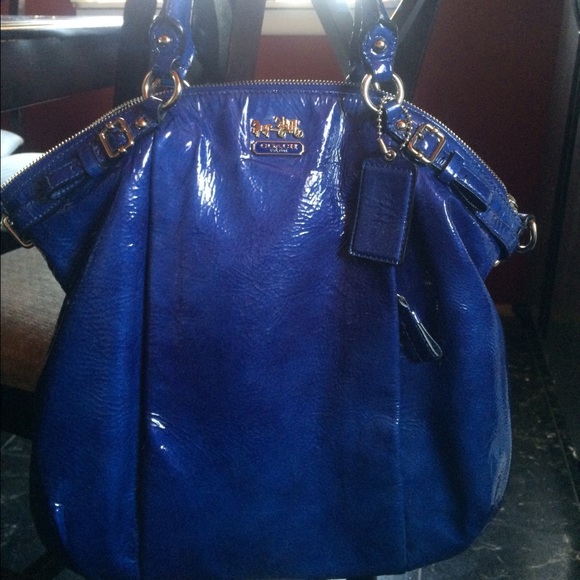 **SOLD**Coach Cobalt Blue Patent Leather Satchel - Picture 1 of 3