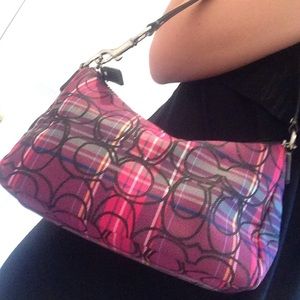 Small plaid Coach handbag